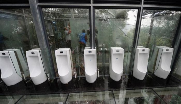 This Bathroom In A Chinese Park Has Translucent Walls (9 pics)