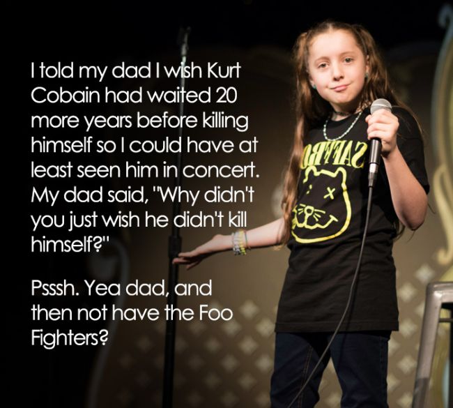 This 11-Year-Old Comedian Has Some Hilariously Inappropriate Jokes (10 pics)