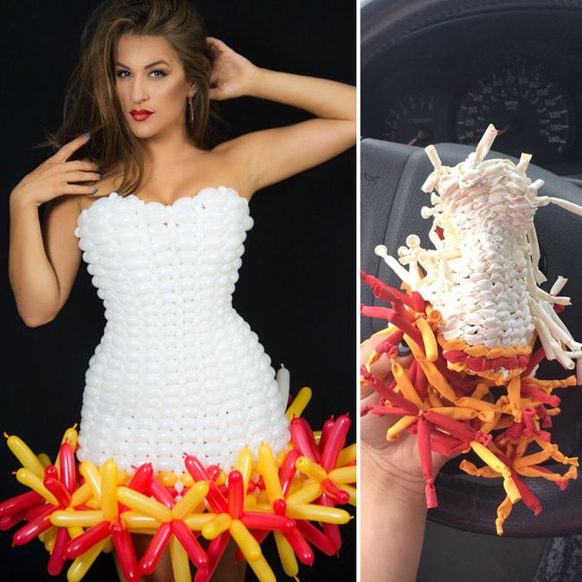 See What This Artist's Balloon Dresses Look Like A Month Later (4 pics)