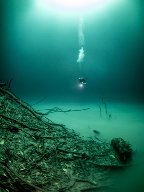 British Diver Finds Bizarre Underwater Lake Hidden In A Cave (6 pics)