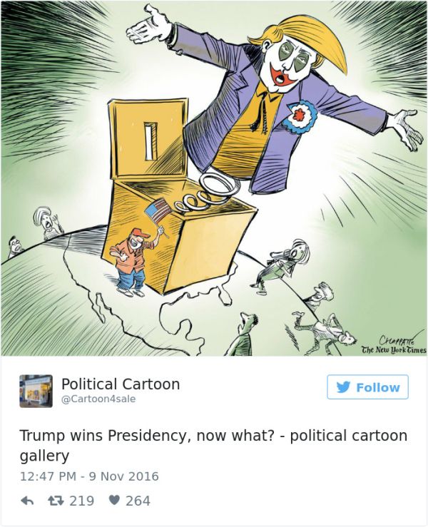 Cartoonists Around The World React To Donald Trump Becoming President (41 pics)