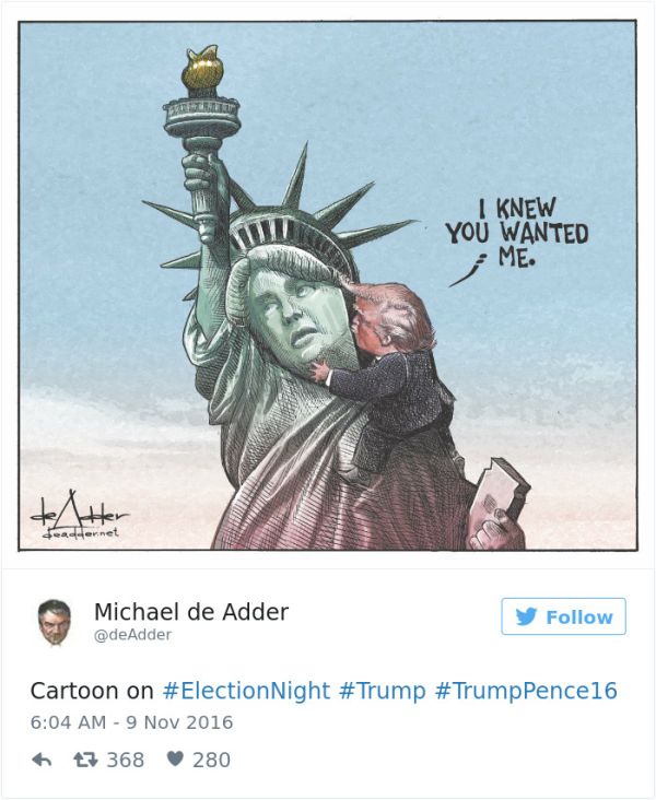 Cartoonists Around The World React To Donald Trump Becoming President (41 pics)