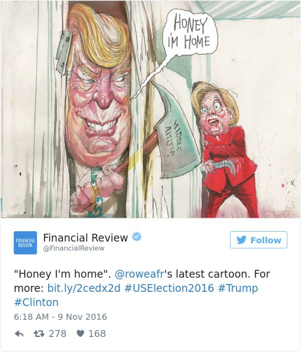 Cartoonists Around The World React To Donald Trump Becoming President (41 pics)