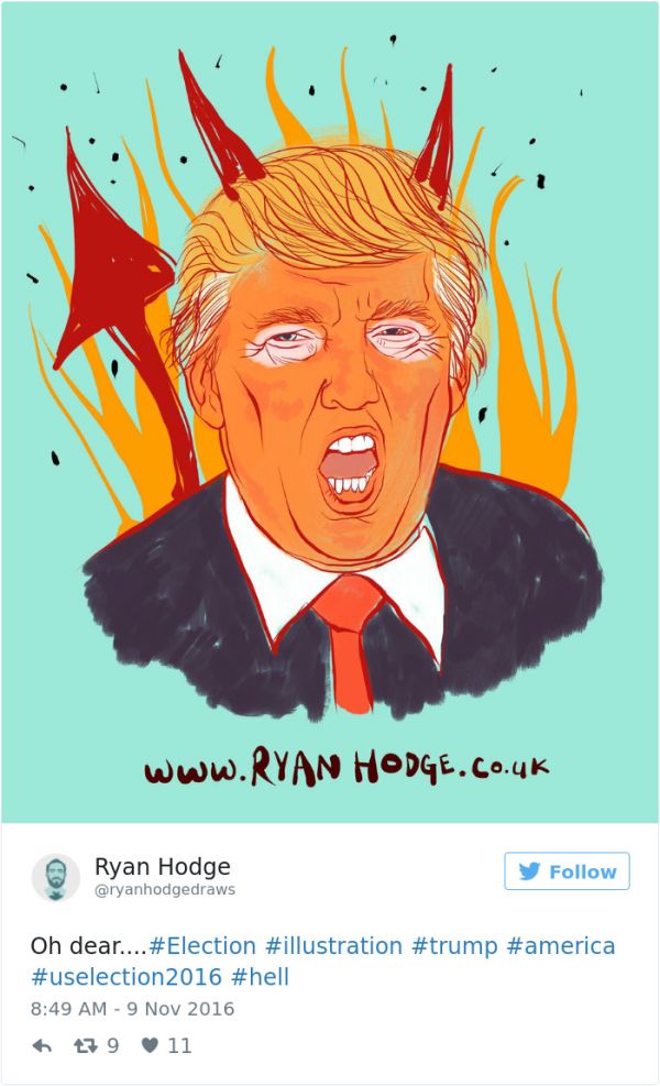 Cartoonists Around The World React To Donald Trump Becoming President (41 pics)