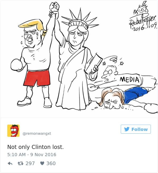 Cartoonists Around The World React To Donald Trump Becoming President (41 pics)