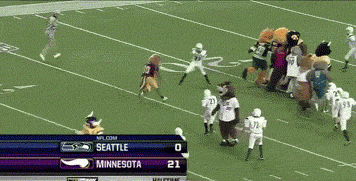 Mascots Take On Football Players In Awesomely Amusing Gifs (17 gifs)