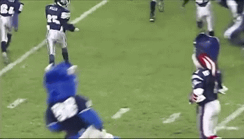 Mascots Take On Football Players In Awesomely Amusing Gifs (17 gifs)