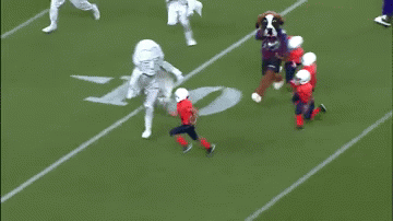 Mascots Take On Football Players In Awesomely Amusing Gifs (17 gifs)