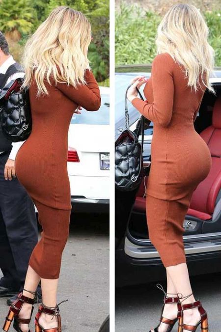 Khloe Kardashian Shows Off Her Curves In A Sexy Dress (7 pics)