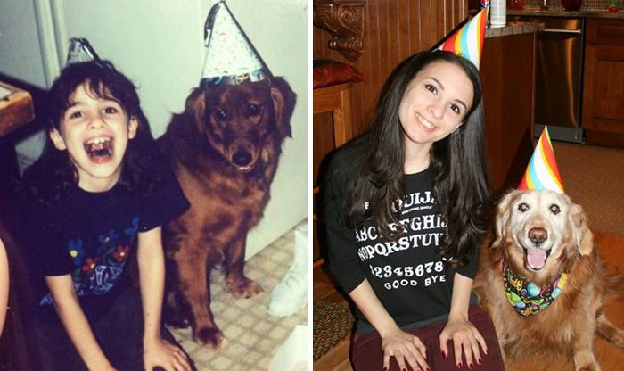 Before And After Pics Of Dogs Growing Up With Their Owners (35 pics)