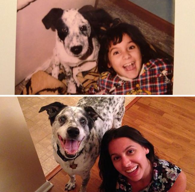 Before And After Pics Of Dogs Growing Up With Their Owners (35 pics)