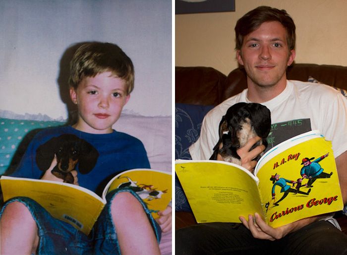 Before And After Pics Of Dogs Growing Up With Their Owners (35 pics)