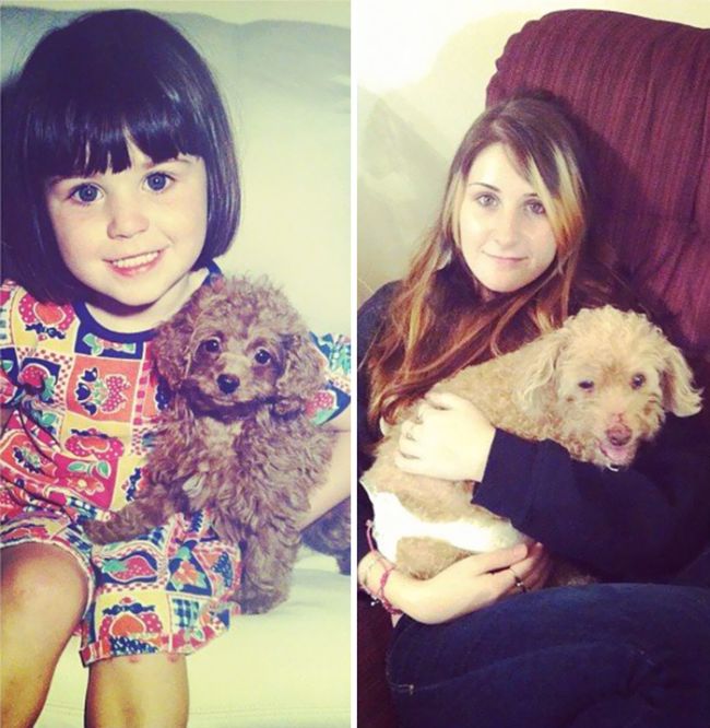 Before And After Pics Of Dogs Growing Up With Their Owners (35 pics)