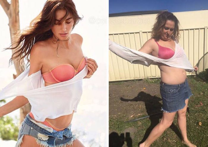 Woman Hilariously Recreates Celebrity Instagram Photos (40 pics)