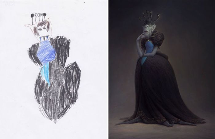 Artists Recreate Kids’ Monster Doodles In Their Unique Styles (35 pics)