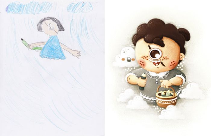 Artists Recreate Kids’ Monster Doodles In Their Unique Styles (35 pics)