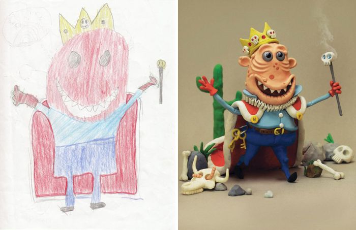Artists Recreate Kids’ Monster Doodles In Their Unique Styles (35 pics)