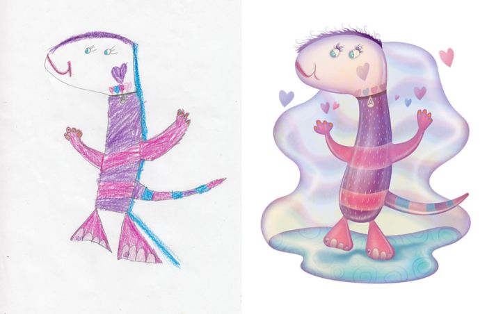 Artists Recreate Kids’ Monster Doodles In Their Unique Styles (35 pics)