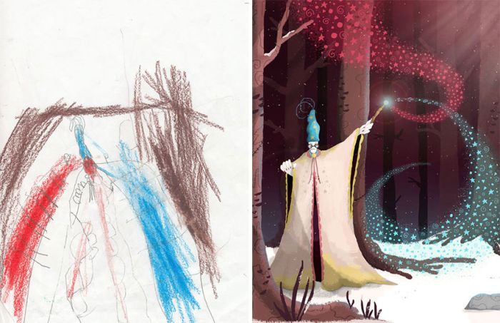 Artists Recreate Kids’ Monster Doodles In Their Unique Styles (35 pics)