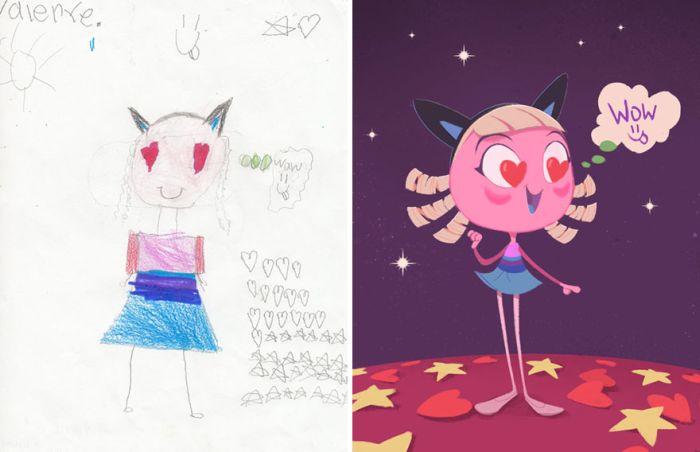 Artists Recreate Kids’ Monster Doodles In Their Unique Styles (35 pics)