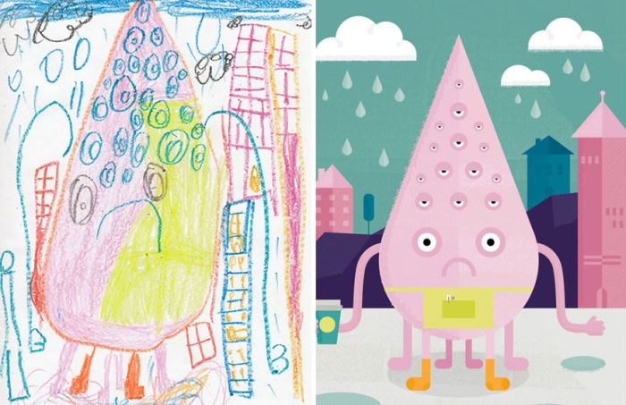 Artists Recreate Kids’ Monster Doodles In Their Unique Styles (35 pics)