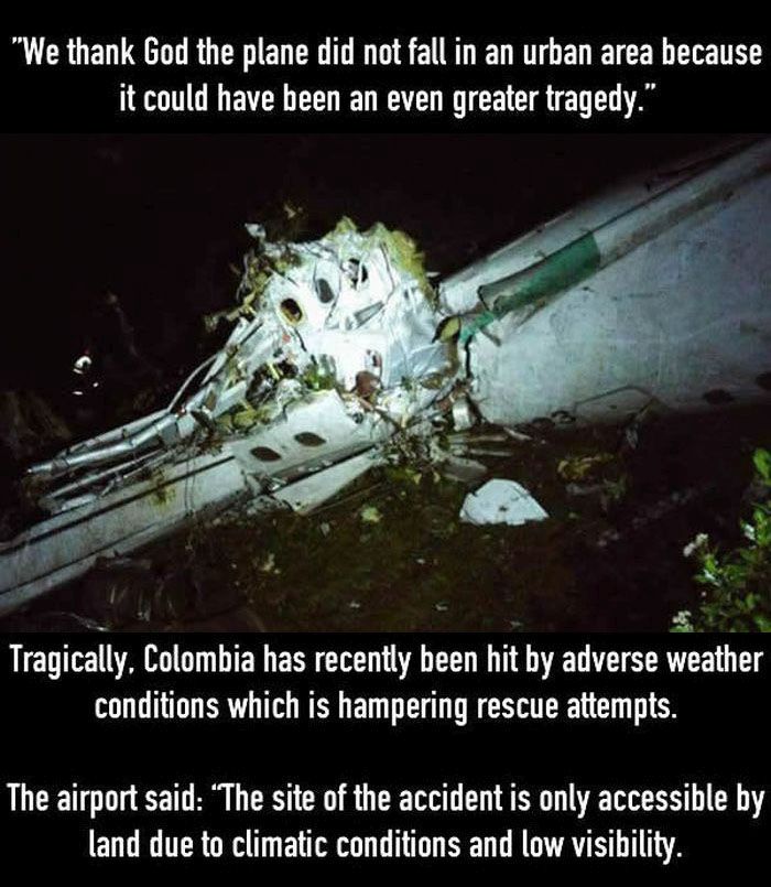 Plane Carrying Brazilian Football Team Crashes And Kills 75 People (5 pics)