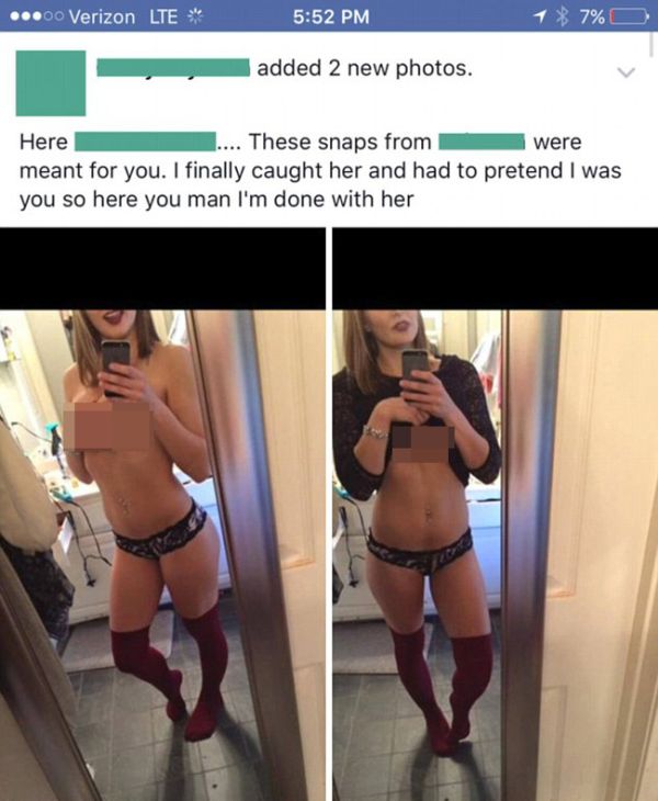 Jealous Boyfriend Uses Fake Snapchat Account To Catch Cheating Girlfriend (4 pics)