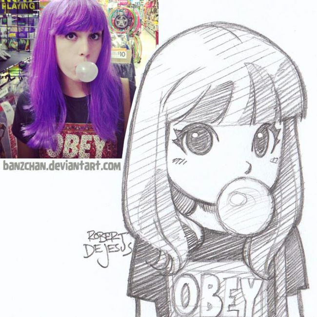 Artist Turns Total Strangers Into Awesome Anime Characters (29 pics)
