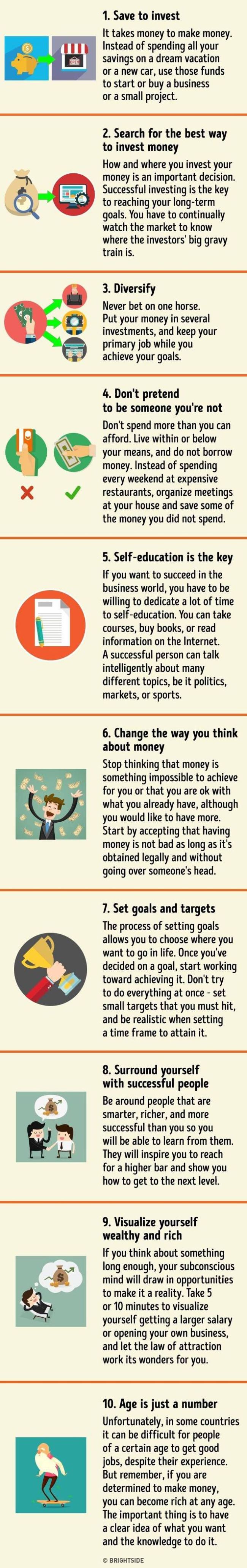 10 Easy Tips To Help You Become Rich And Successful (infographic)