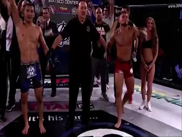 MMA Fighter Punches Out The Ring Girl