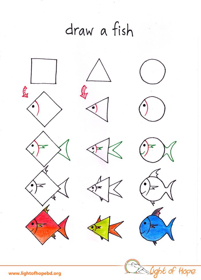 How To Use A Triangle, Square Or Circle To Draw Any Animal (10 pics)