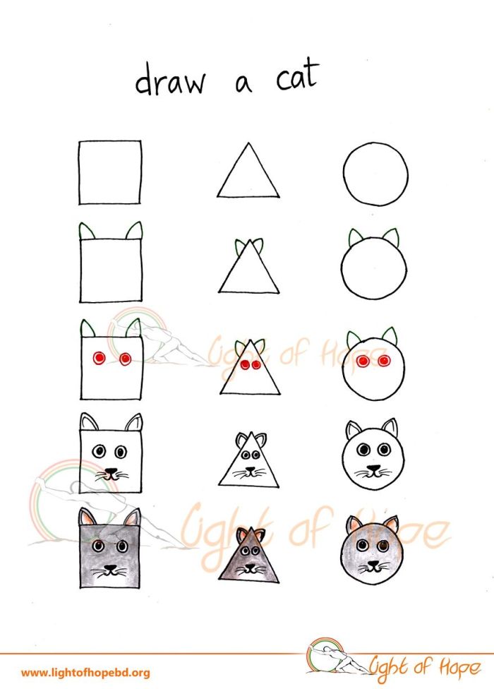 How To Use A Triangle, Square Or Circle To Draw Any Animal (10 pics)