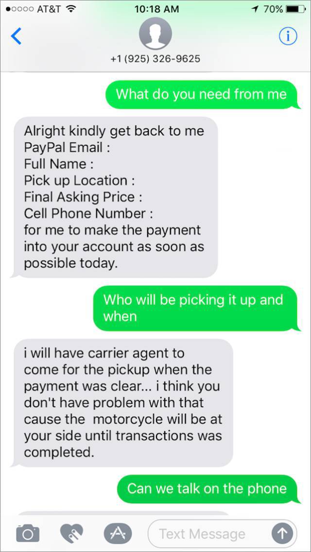 Scammer Gets Scammed While Trying To Purchase A Motorcycle (20 pics)