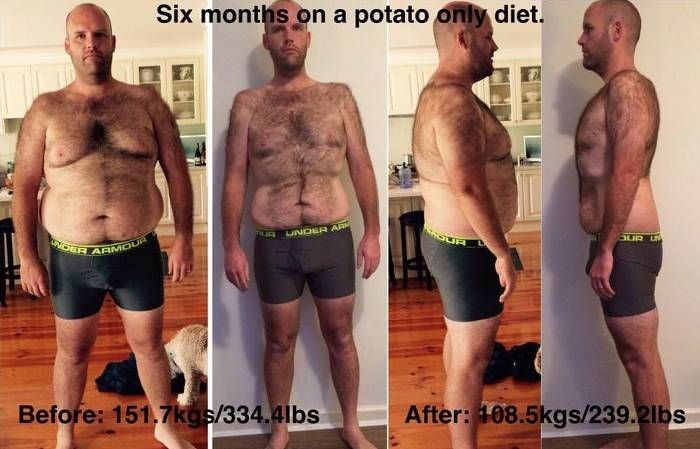 Man Goes Through Big Transformation After Committing To A Potato Diet (4 pics)