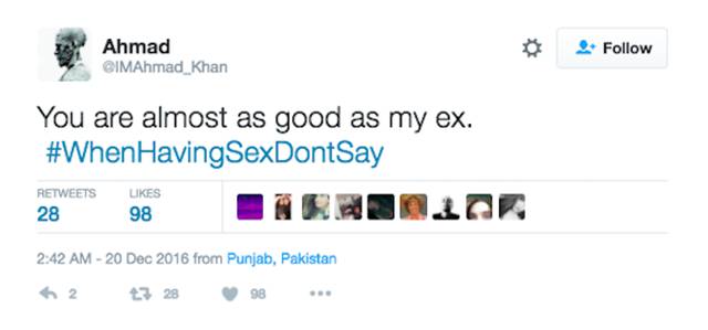 Twitter Users Reveal The Things You Definitely Shouldn T Say During Sex