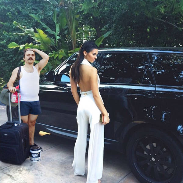 Guy Photoshops Himself Into Hilarious Photos With Kendall Jenner (60 pics)