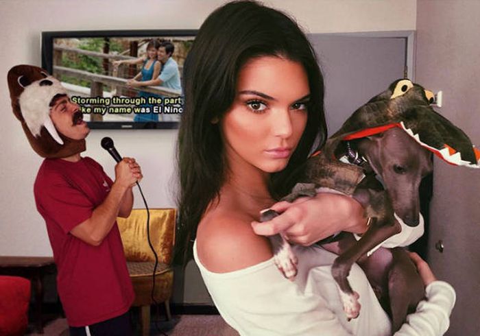 Guy Photoshops Himself Into Hilarious Photos With Kendall Jenner (60 pics)