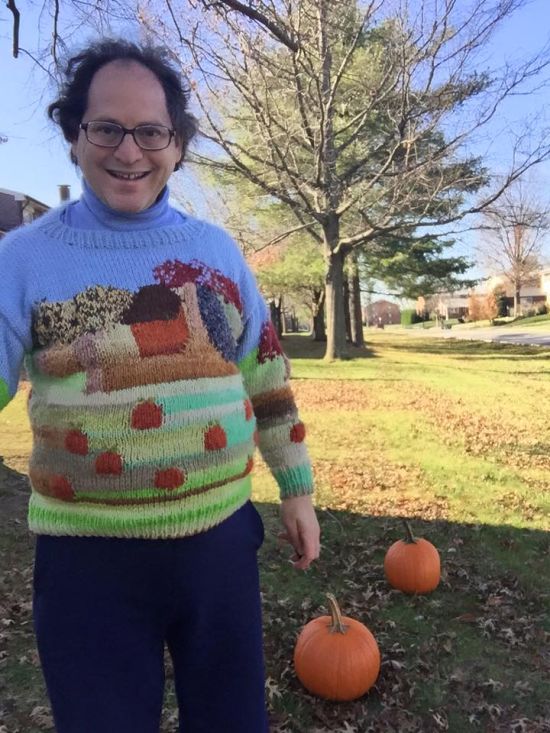 Guy Makes Sweaters Of Specific Places Then Wears Them To Those Places (24 pics)