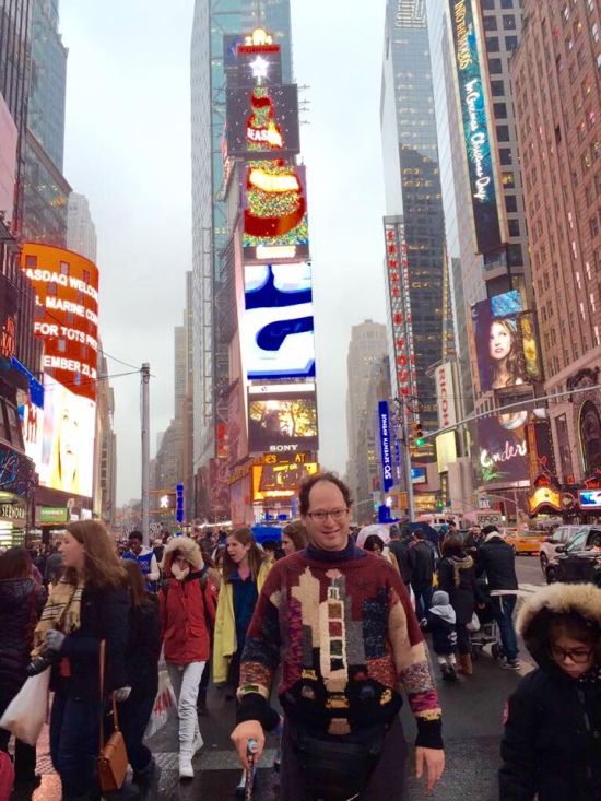 Guy Makes Sweaters Of Specific Places Then Wears Them To Those Places (24 pics)