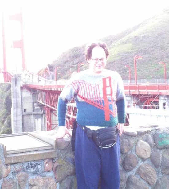 Guy Makes Sweaters Of Specific Places Then Wears Them To Those Places (24 pics)