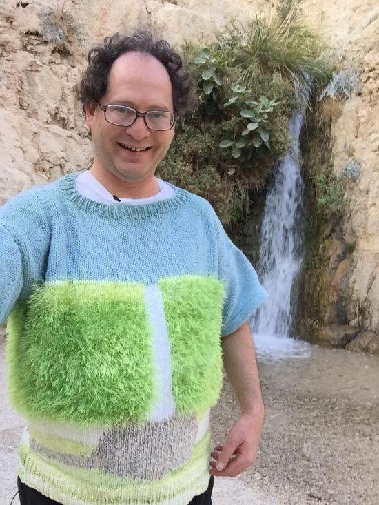 Guy Makes Sweaters Of Specific Places Then Wears Them To Those Places (24 pics)