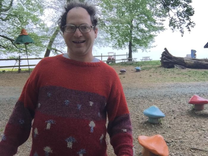 Guy Makes Sweaters Of Specific Places Then Wears Them To Those Places (24 pics)