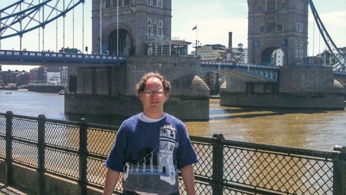 Guy Makes Sweaters Of Specific Places Then Wears Them To Those Places (24 pics)