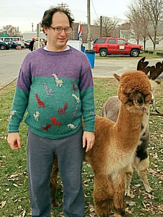 Guy Makes Sweaters Of Specific Places Then Wears Them To Those Places (24 pics)