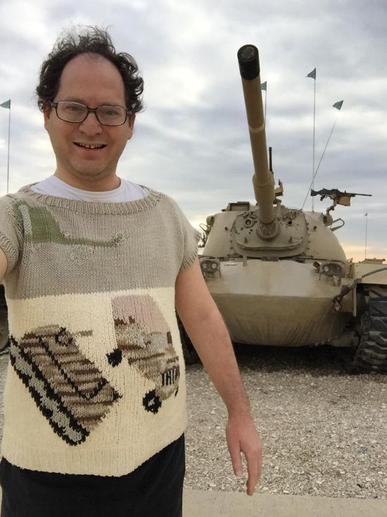 Guy Makes Sweaters Of Specific Places Then Wears Them To Those Places (24 pics)