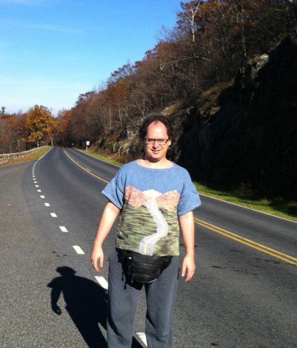 Guy Makes Sweaters Of Specific Places Then Wears Them To Those Places (24 pics)