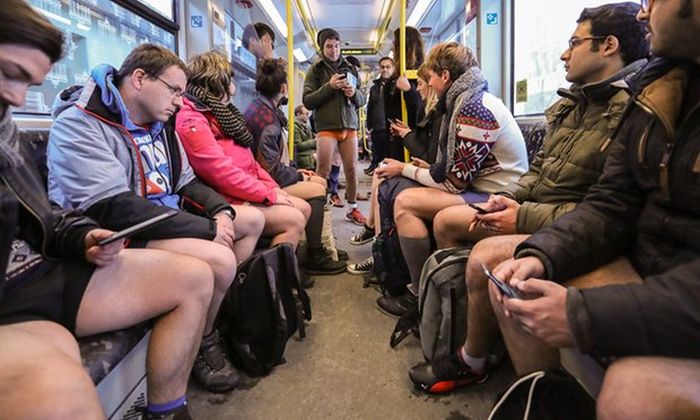 Subway Riders Around The World Enjoy No Pants Day (15 pics)