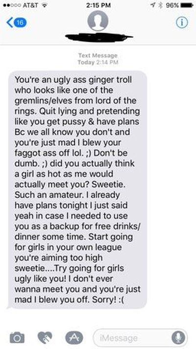 Tinder Chick Loses It After Being Rejected (4 pics)