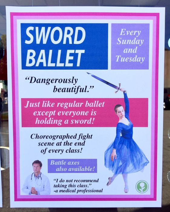Someone Added Hilarious Fake Dance Classes To A Local Dance Studio (7 pics)