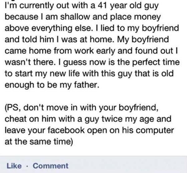 Angry People Expose Their Cheating Lovers On Facebook (14 pics)